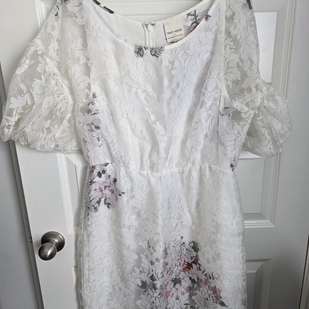 Tracy Reese White Floral Midi Dress